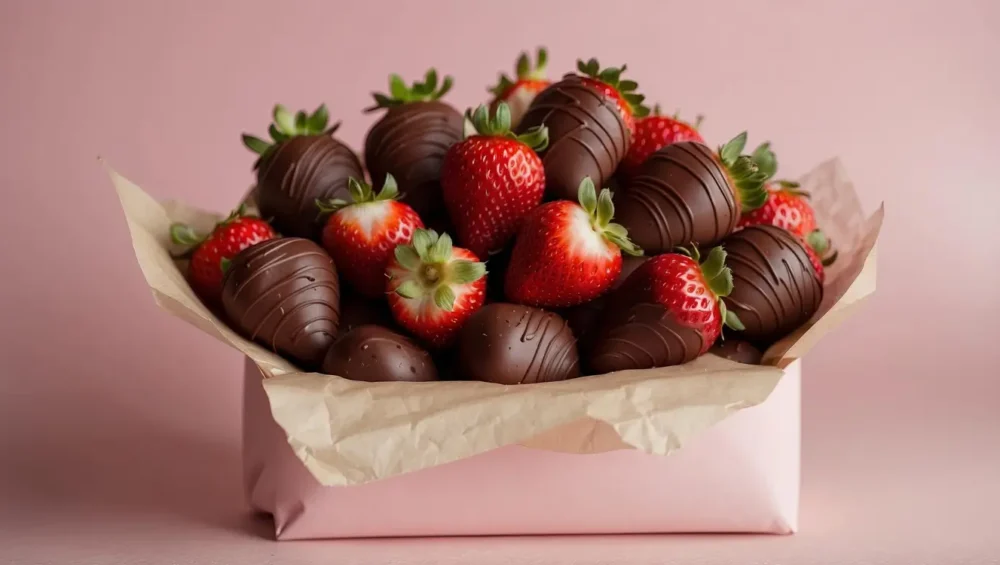Fresas con chocolate en Quito hechas a mano por Sebasfruts, detalle artesanal y elegante